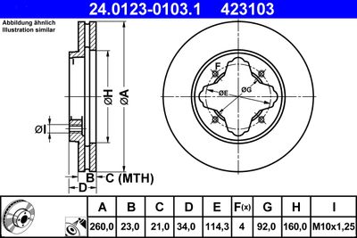 Brake Disc ATE 24.0123-0103.1