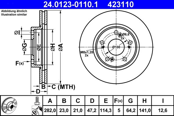 ATE 24.0123-0110.1 Brake Disc