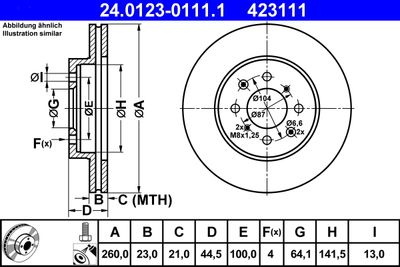 Brake Disc ATE 24.0123-0111.1