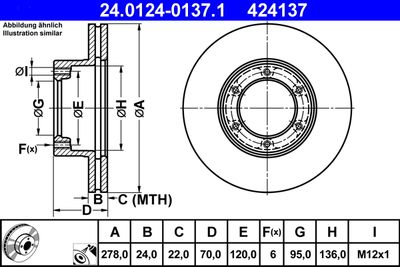 Brake Disc ATE 24.0124-0137.1