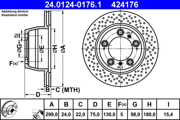 ATE 24.0124-0176.1 Brake Disc
