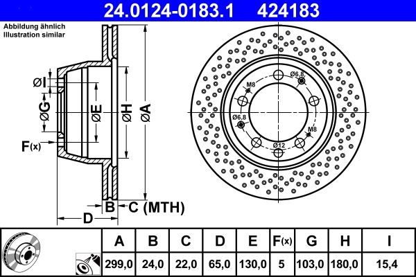 ATE 24.0124-0183.1 Brake Disc