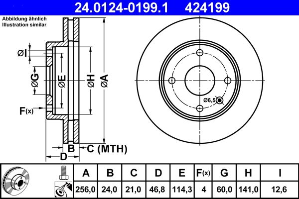 ATE 24.0124-0199.1 Brake Disc