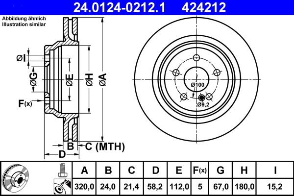 ATE 24.0124-0212.1 Brake Disc