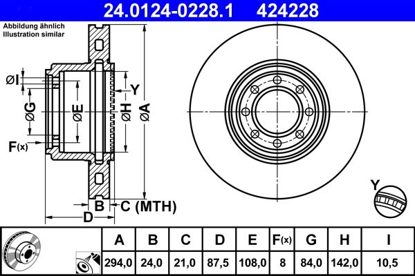 ATE 24.0124-0228.1 Brake Disc