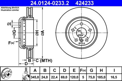 Brake Disc ATE 24.0124-0233.2