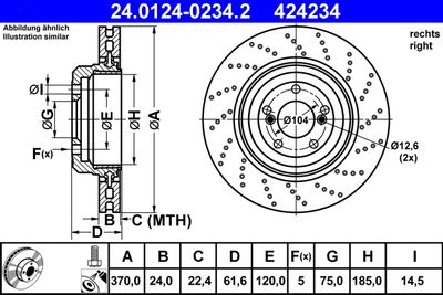 Brake Disc ATE 24.0124-0234.2