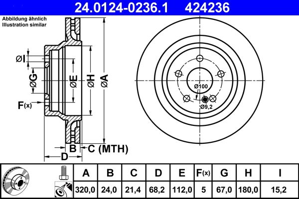 ATE 24.0124-0236.1 Brake Disc