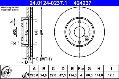 Brake Disc ATE 24.0124-0237.1