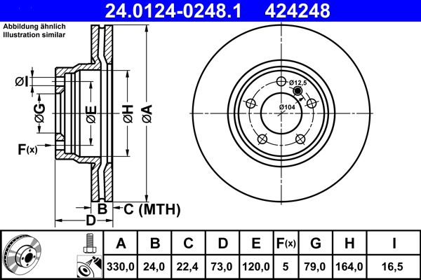 ATE 24.0124-0248.1 Brake Disc