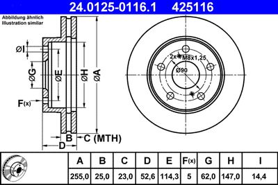 Brake Disc ATE 24.0125-0116.1