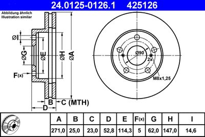 Brake Disc ATE 24.0125-0126.1