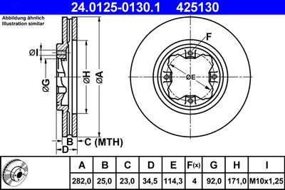 Brake Disc ATE 24.0125-0130.1
