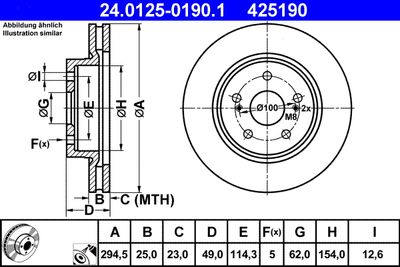 Brake Disc ATE 24.0125-0190.1