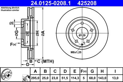 Brake Disc ATE 24.0125-0208.1