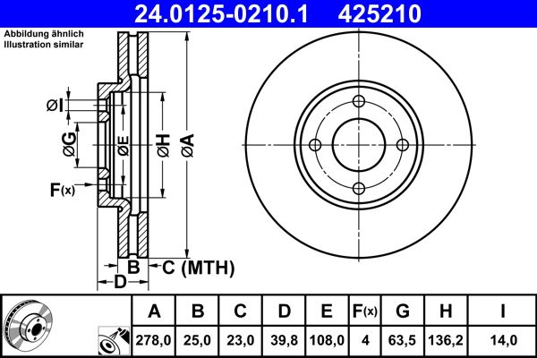 ATE 24.0125-0210.1 Brake Disc
