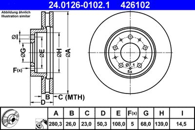 Brake Disc ATE 24.0126-0102.1