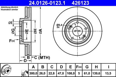 Brake Disc ATE 24.0126-0123.1
