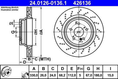 Brake Disc ATE 24.0126-0136.1