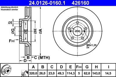 Brake Disc ATE 24.0126-0160.1