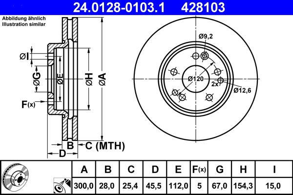 ATE 24.0128-0103.1 Brake Disc