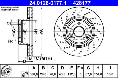 Brake Disc ATE 24.0128-0177.1