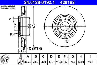 Brake Disc ATE 24.0128-0192.1