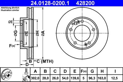 Brake Disc ATE 24.0128-0200.1
