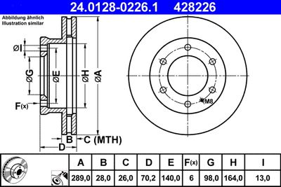 Brake Disc ATE 24.0128-0226.1