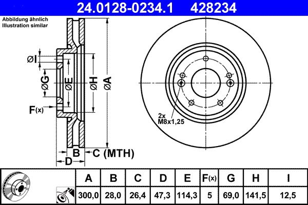 ATE 24.0128-0234.1 Brake Disc