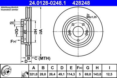 Brake Disc ATE 24.0128-0248.1