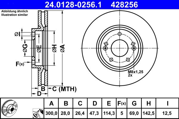 ATE 24.0128-0256.1 Brake Disc