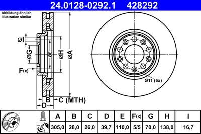 Brake Disc ATE 24.0128-0292.1