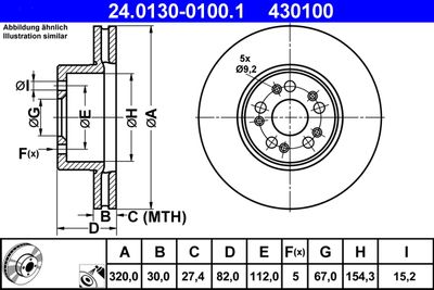 Brake Disc ATE 24.0130-0100.1