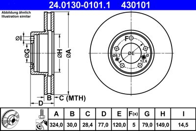 Brake Disc ATE 24.0130-0101.1