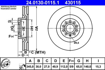 Brake Disc ATE 24.0130-0115.1