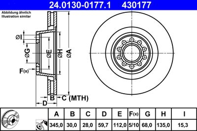 Brake Disc ATE 24.0130-0177.1