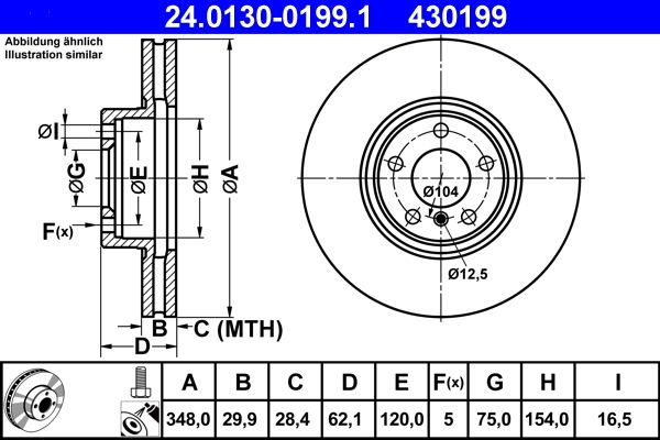ATE 24.0130-0199.1 Brake Disc