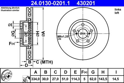 Brake Disc ATE 24.0130-0201.1