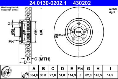 Brake Disc ATE 24.0130-0202.1