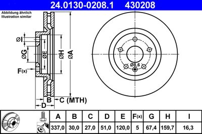 Brake Disc ATE 24.0130-0208.1