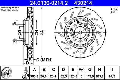 Brake Disc ATE 24.0130-0214.2