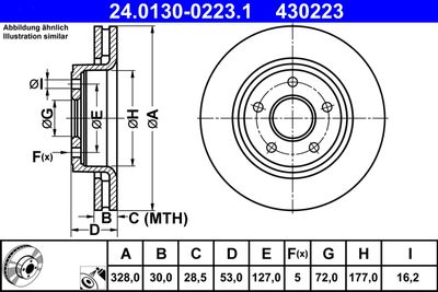 Brake Disc ATE 24.0130-0223.1