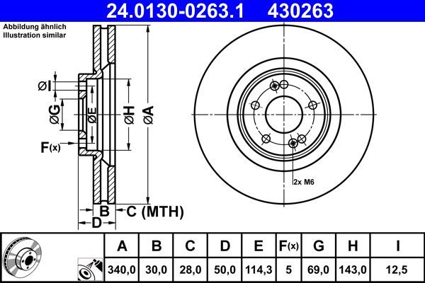 ATE 24.0130-0263.1 Brake Disc