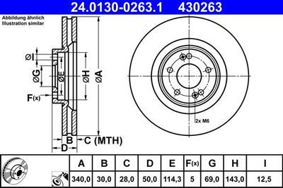 Brake Disc ATE 24.0130-0263.1