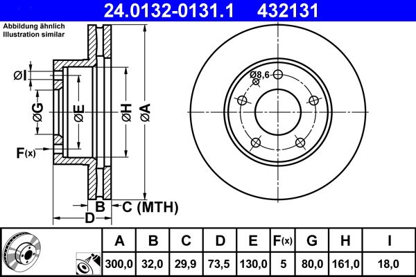 ATE 24.0132-0131.1 Brake Disc