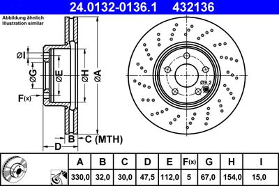 Brake Disc ATE 24.0132-0136.1