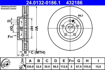 Brake Disc ATE 24.0132-0186.1