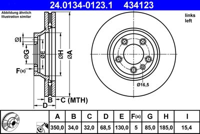 Brake Disc ATE 24.0134-0123.1