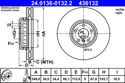 Brake Disc ATE 24.0136-0132.2